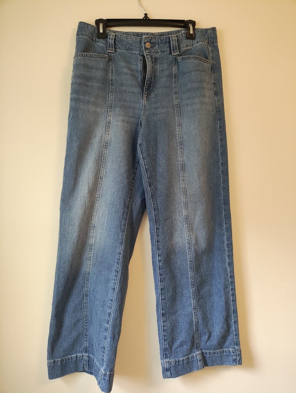 Talbots Highrise Wide Leg Paneled Blue Jeans